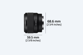 ابعاد لنز 50mm FE F1.8 سونی 