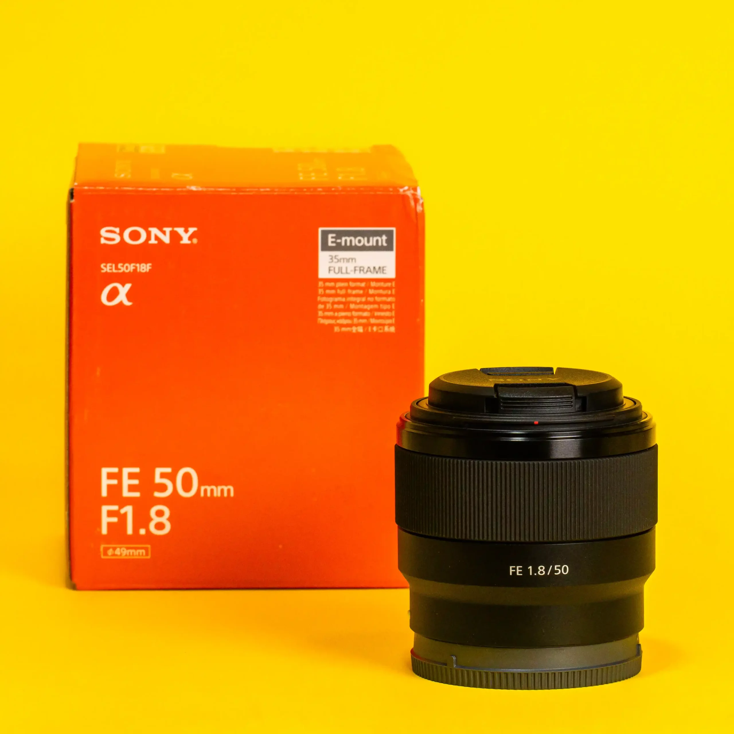 جعبه و لنز 50mm FE F1.8 سونی