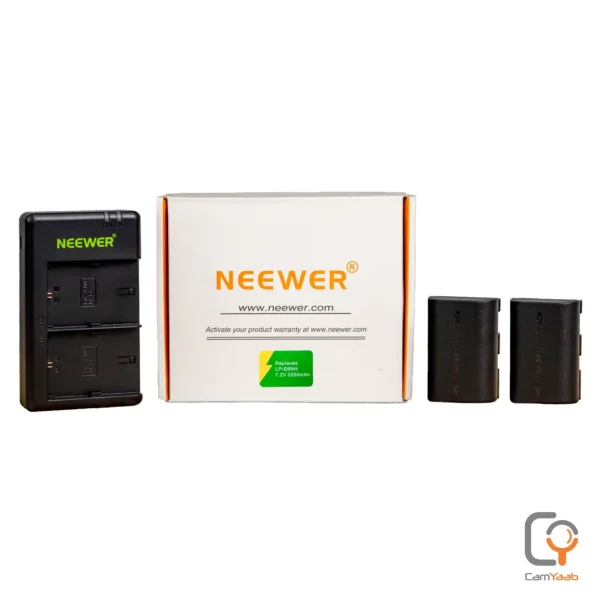 پک 2 باتری + شارژر دوتایی NEEWER LP-E6NH