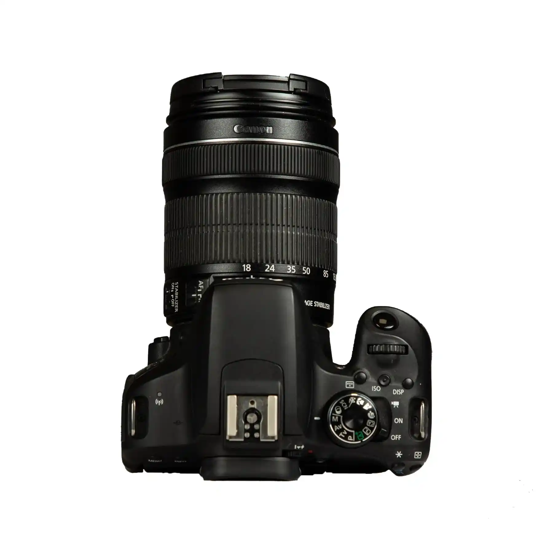 دوربین کارکرده CANON 800D (17 هزار شات) + لنز 18-135 STM (F 3.5-5.6) از نمای بالا